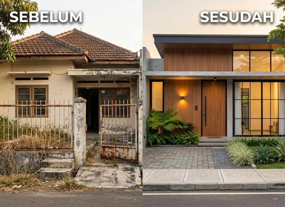Hasil akhir renovasi rumah minimalis yang memberikan kenyamanan maksimal bagi penghuninya.