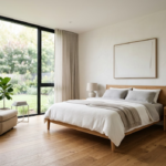 Renovasi kamar utama gaya minimalis modern yang mewah dan nyaman.