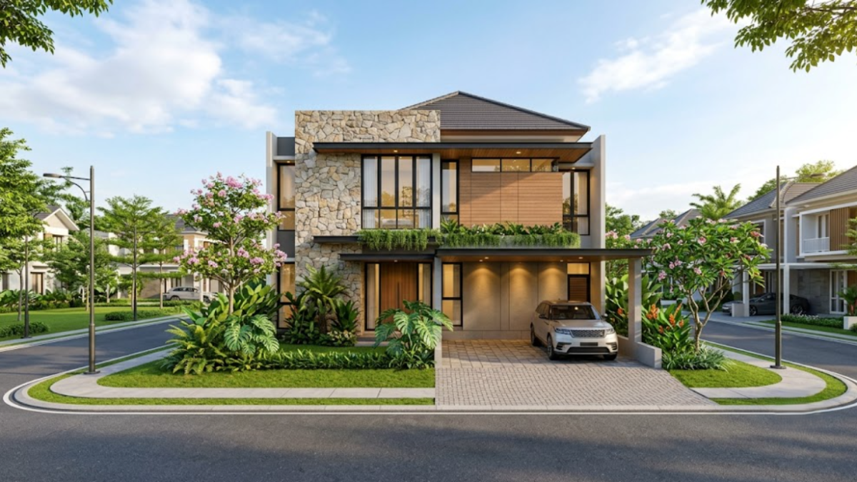 Arsiteku desain bangun tahap perencanaan lahan untuk rumah idaman.