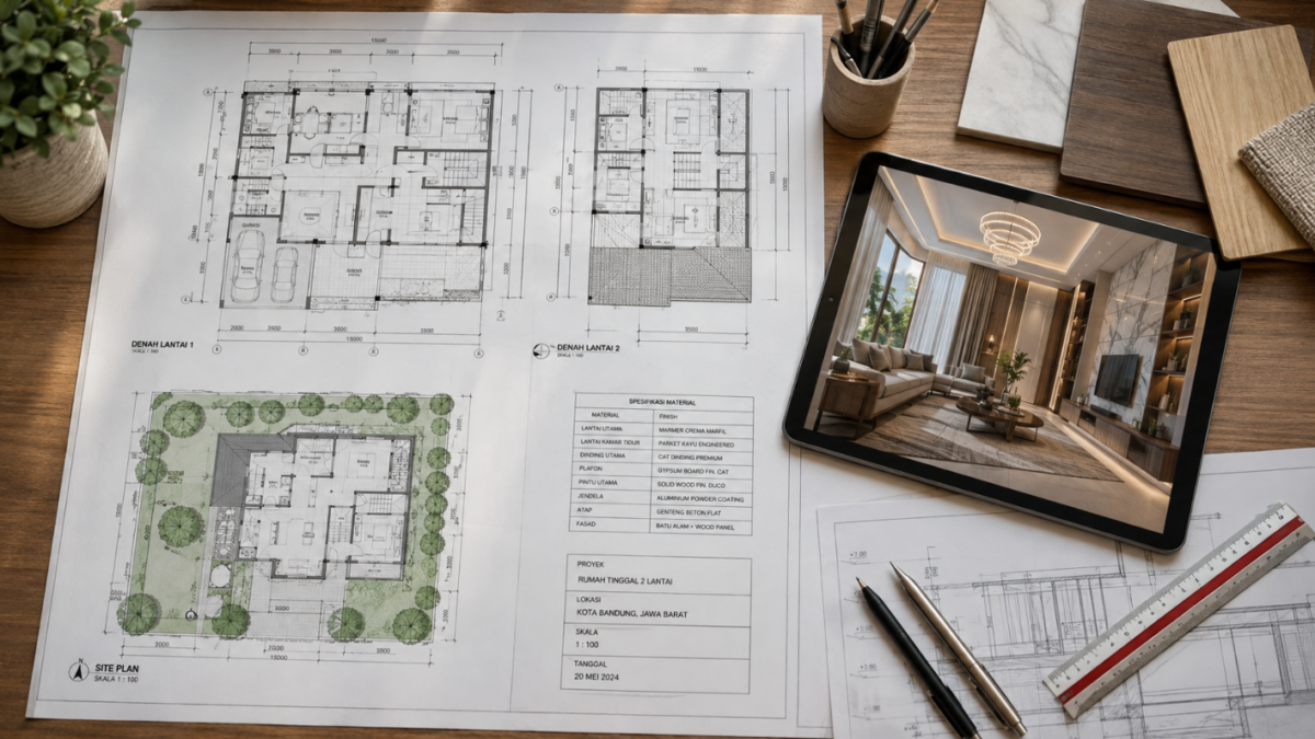Arsiteku interior terpercaya dengan desain kitchen island fungsional.