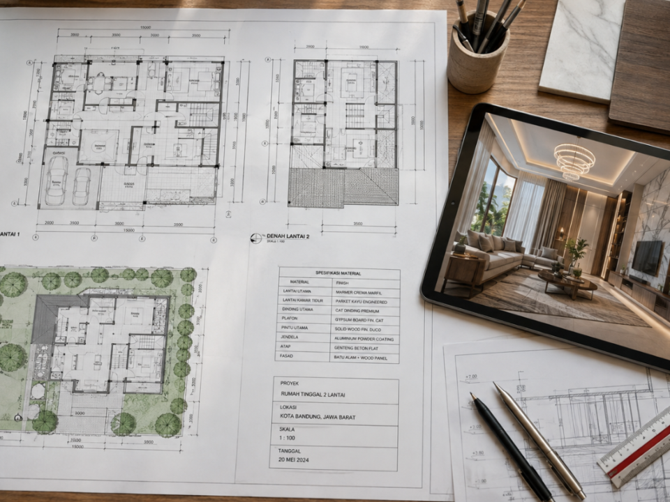 Arsiteku interior terpercaya dengan desain kitchen island fungsional.